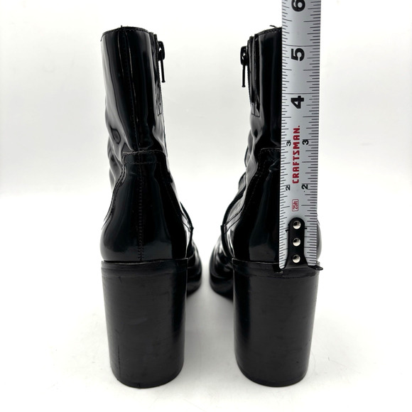 Jeffrey Campbell MAXEN 2 Black Patent Leather Block Heel Platform Boots Size 7 - Picture 10 of 16